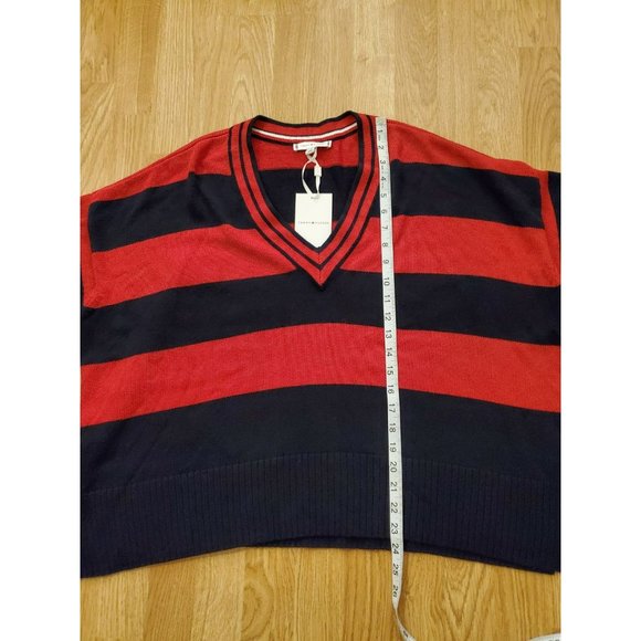 Tommy Hilfiger V-Neck Stripe Sweater - Picture 10 of 12
